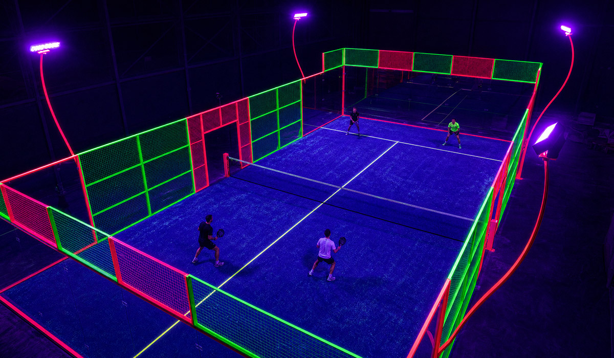 Neon Padel Court Construction