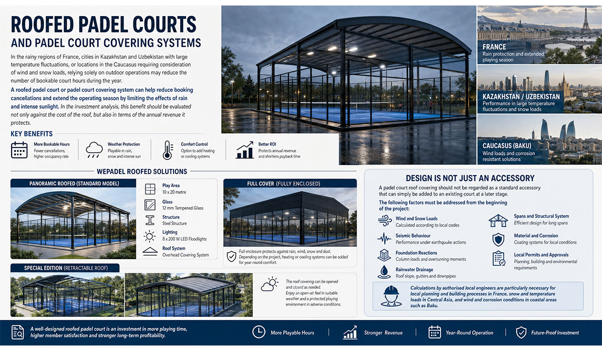 roofed padel courts