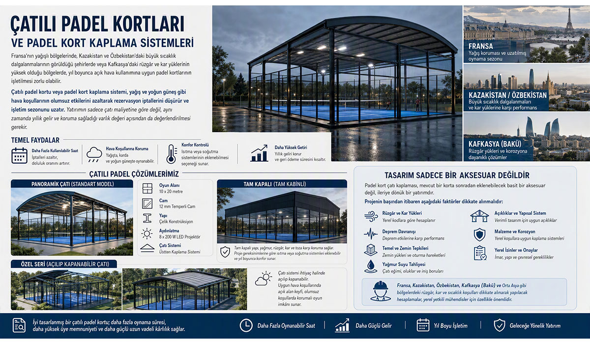 Çatılı Padel Kortlar