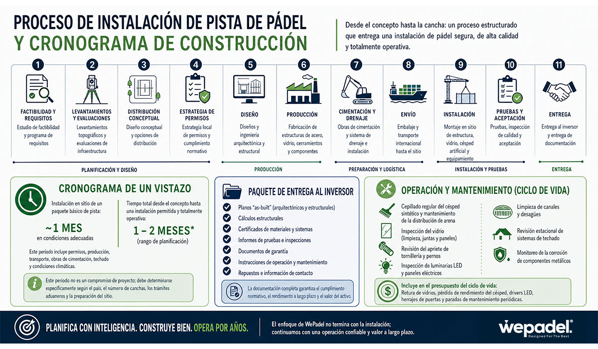 Proceso de Instalación de Pistas de Pádel y Plazos de Construcción