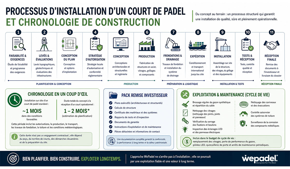 Processus d’Installation d’un Terrain de Padel et Délais de Construction