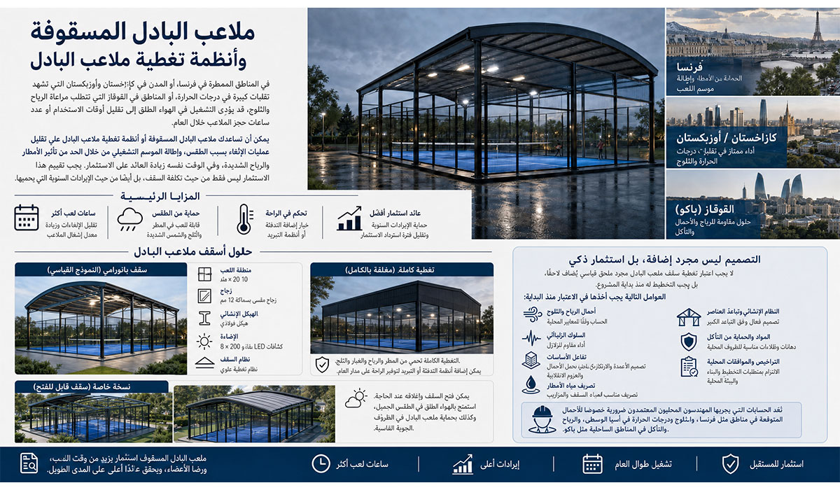 ملاعب بادل مغطاة