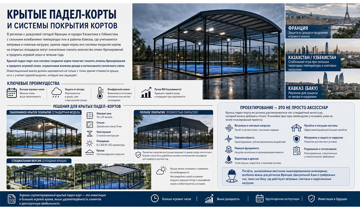 Крытые корты для падела