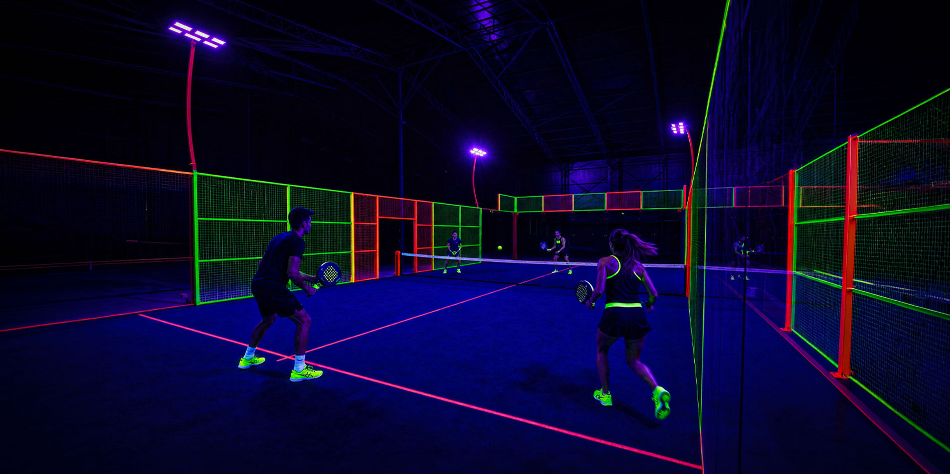 Light Up Padel with<br>Neon Padel Courts!